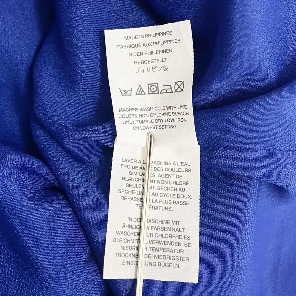 J. Crew Balloon Sleeve True Wrap Dress in 365 Crepe Cobalt Blue Career Size 4